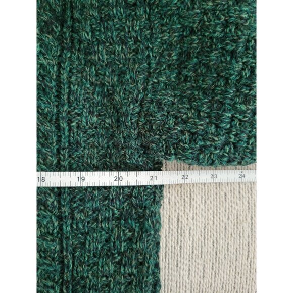 Carraig Donn Irish knitwear Cardigan Womens Green Wool Size Small Fisherman Flaw - Picture 9 of 11